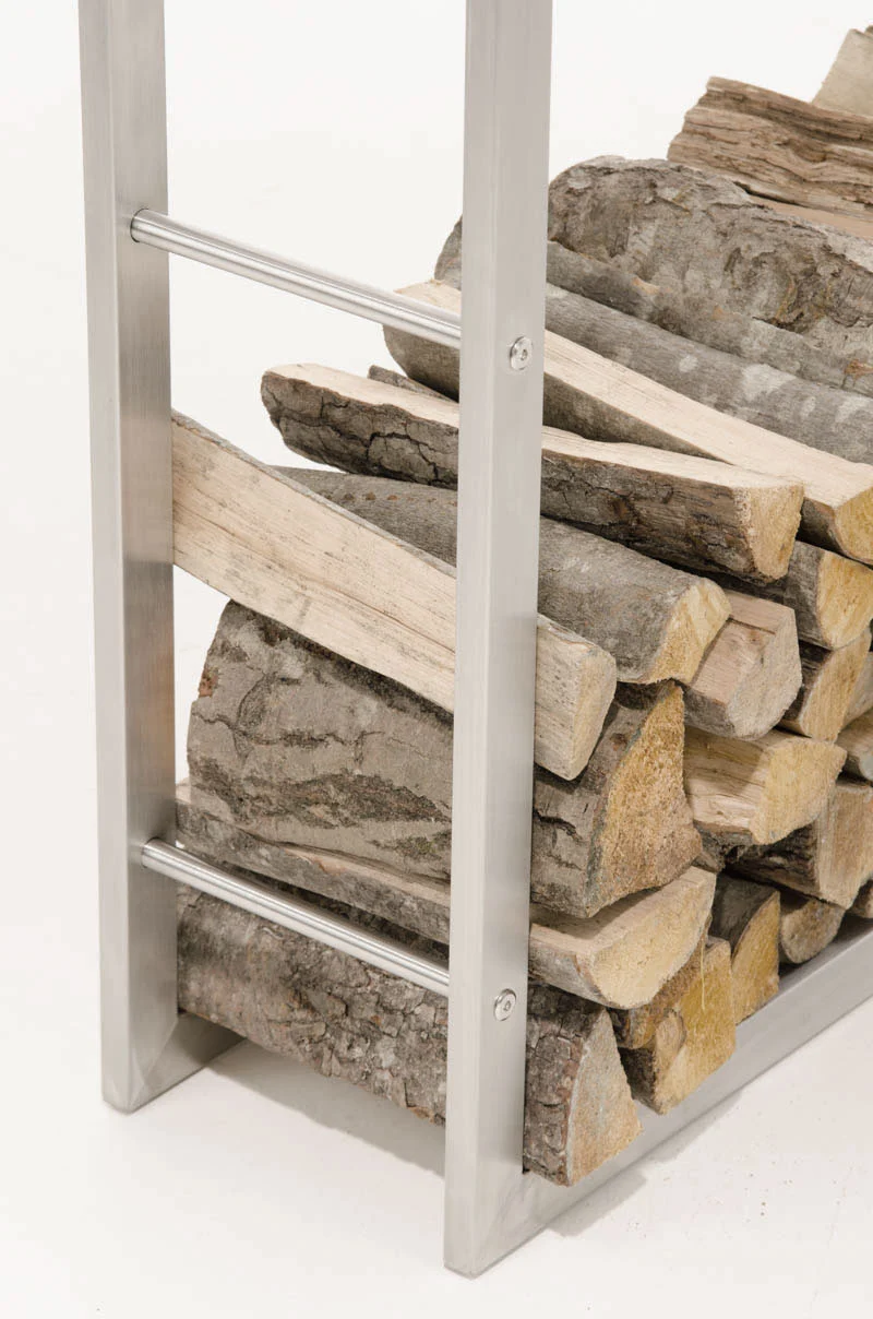 Range-bûches étagère support bois de cheminée 100x80x25 cm en acier inoxydable 10_0003542
