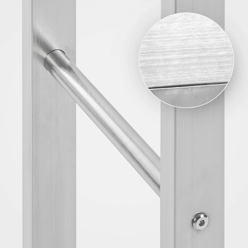 Range-bûches étagère support bois de cheminée 125x80x25 cm en acier inoxydable 10_0003559