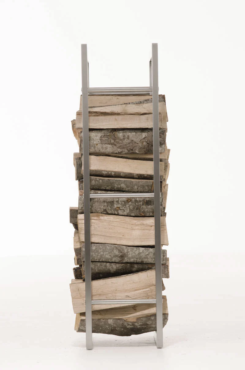Range-bûches étagère support bois de cheminée 100x60x25 cm en acier inoxydable 10_0003539