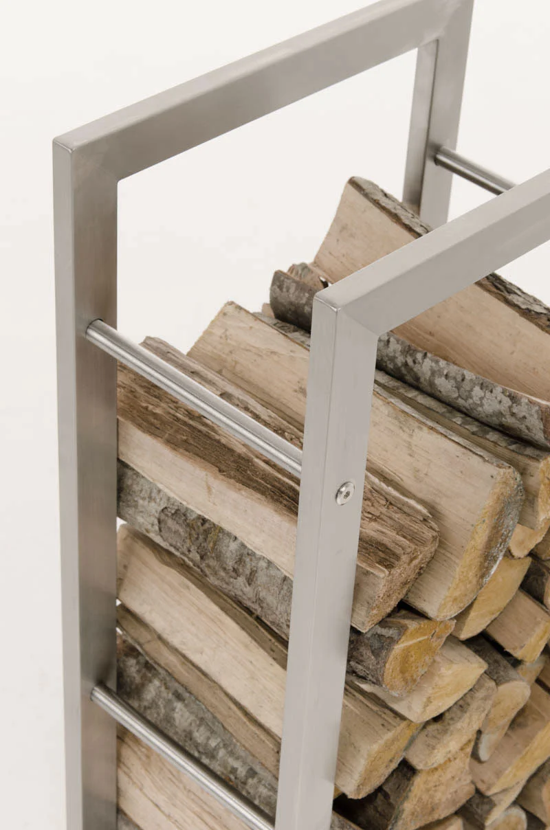 Range-bûches étagère support bois de cheminée 100x60x25 cm en acier inoxydable 10_0003539
