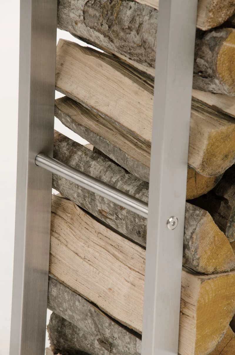 Range-bûches étagère support bois de cheminée 100x60x25 cm en acier inoxydable 10_0003539