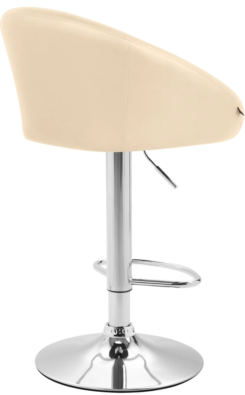 Lot de 2 tabourets de bar chaises hautes design moderne en PVC crème et métal chromé 10_0004348