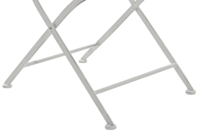 Lot de 2 chaises de jardin terrasse balcon design rustique en fer forgé blanc vieilli 10_0002862