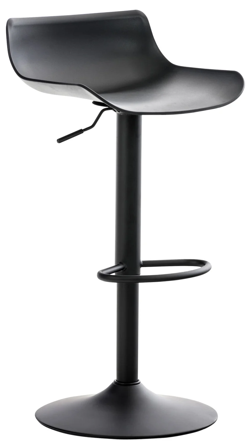 Tabourets de bar x4 avec repose-pieds hauteur réglable desing moderne en plastique noir et métal noir 10_0004498