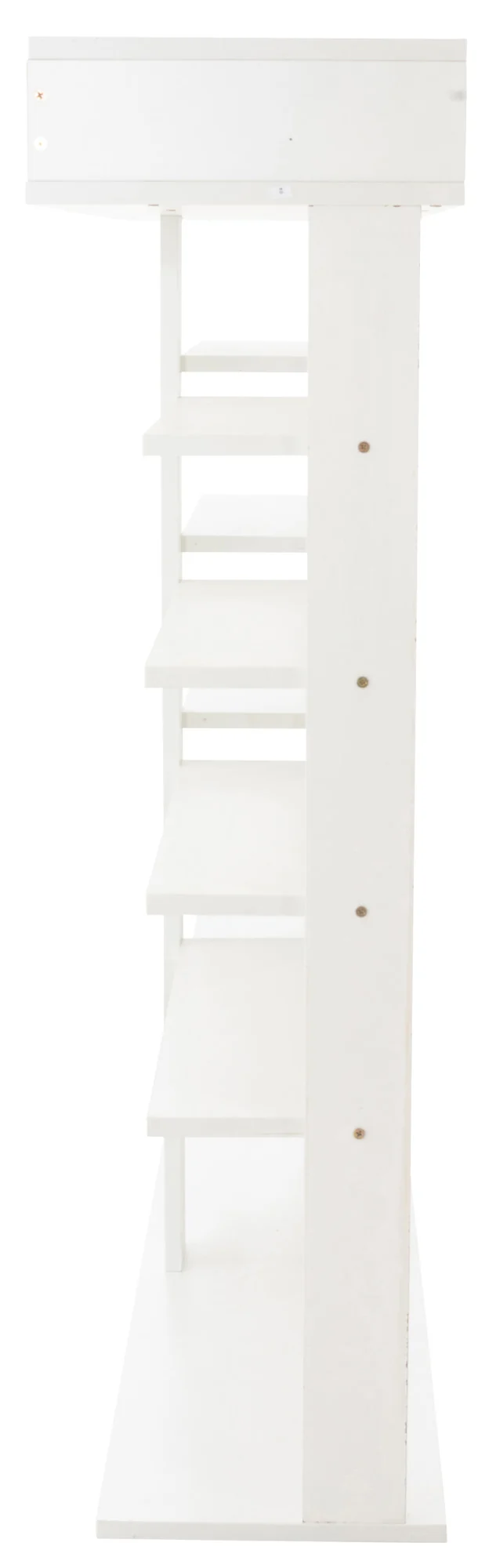 Meuble à chaussures meuble de rangement avec tiroir et étagères en MDF blanc 10_0003617