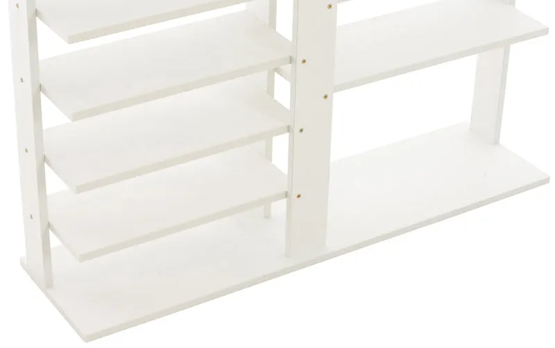 Meuble à chaussures meuble de rangement avec tiroir et étagères en MDF blanc 10_0003617