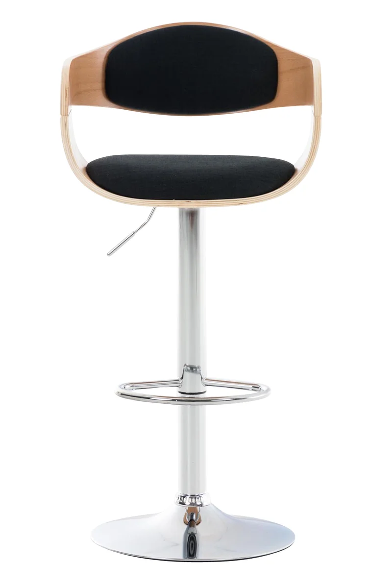Lot de 2 tabourets de bar design scandinave en tissu noir et structure en bois clair 10_0004253