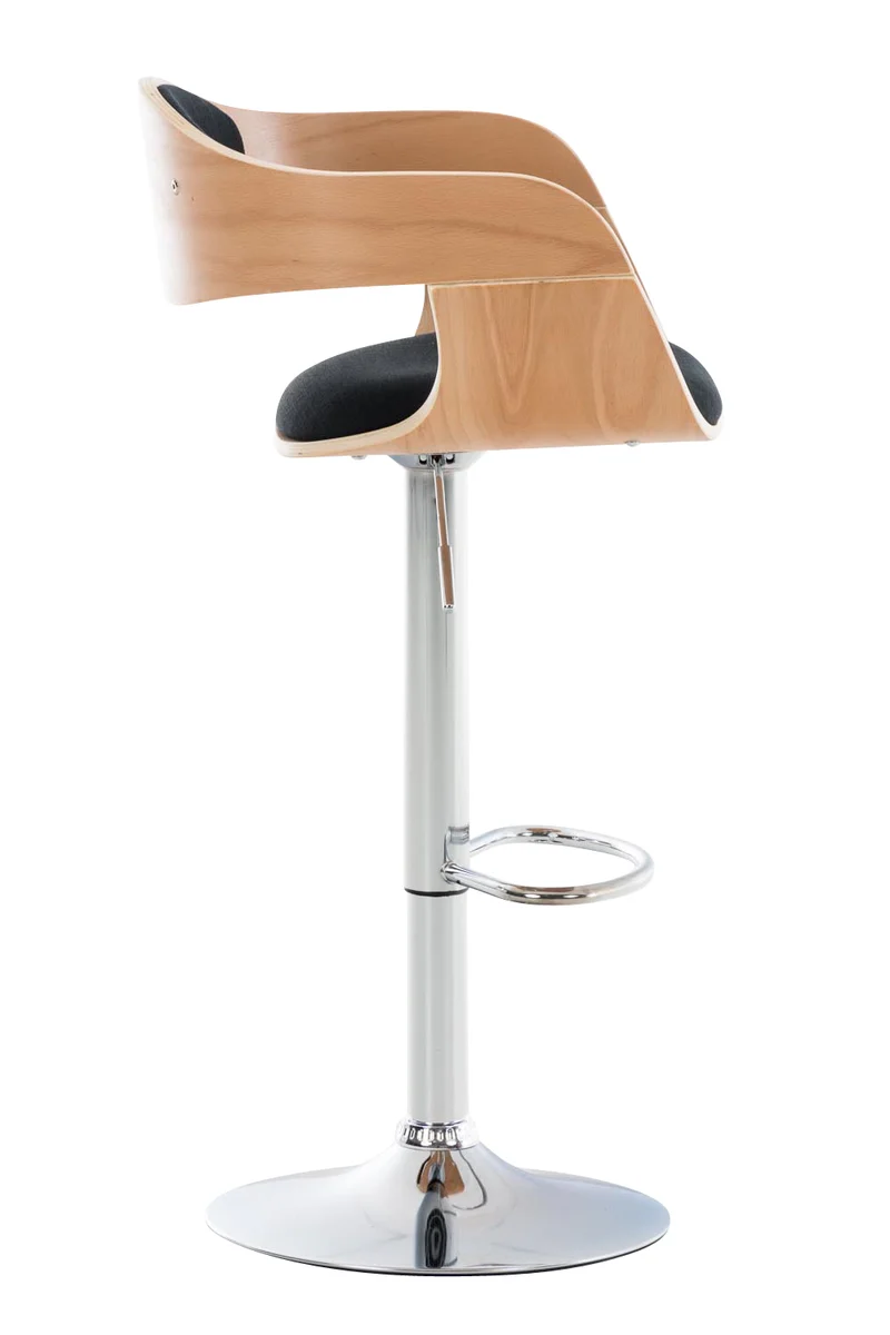 Lot de 2 tabourets de bar design scandinave en tissu noir et structure en bois clair 10_0004253