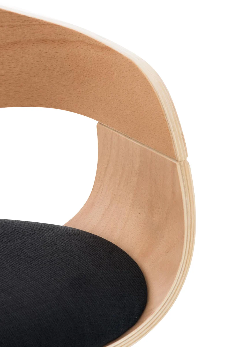 Lot de 2 tabourets de bar design scandinave en tissu noir et structure en bois clair 10_0004253