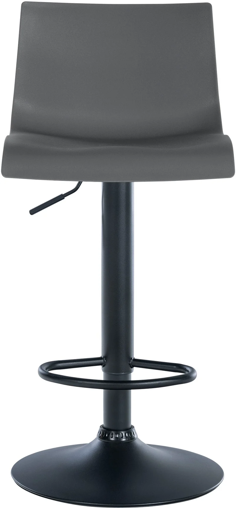 Tabouret de bar x1 design simple avec repose-pieds en plastique gris pieds en métal noir 10_0004550