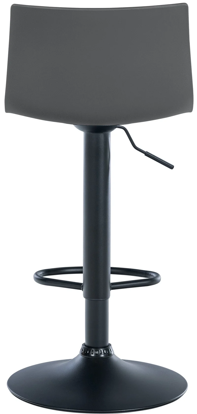 Tabouret de bar x1 design simple avec repose-pieds en plastique gris pieds en métal noir 10_0004550