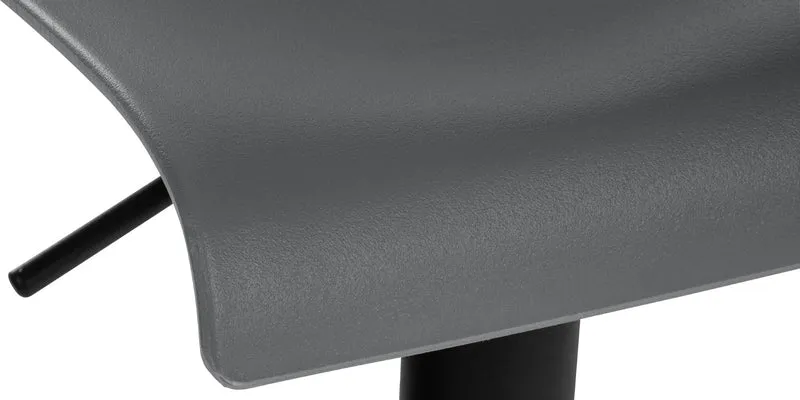 Lot de 2 tabourets de bar design simple avec repose-pieds en plastique gris pieds en métal noir 10_0004045
