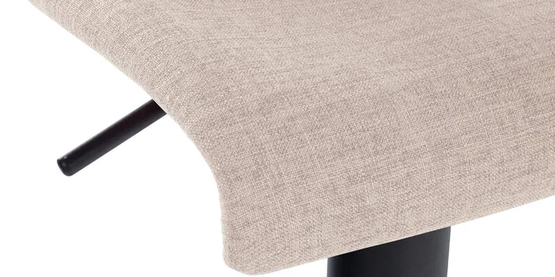 Lot de 2 tabourets de bar design simple avec repose-pieds en tissu crème pieds en métal noir 10_0004051