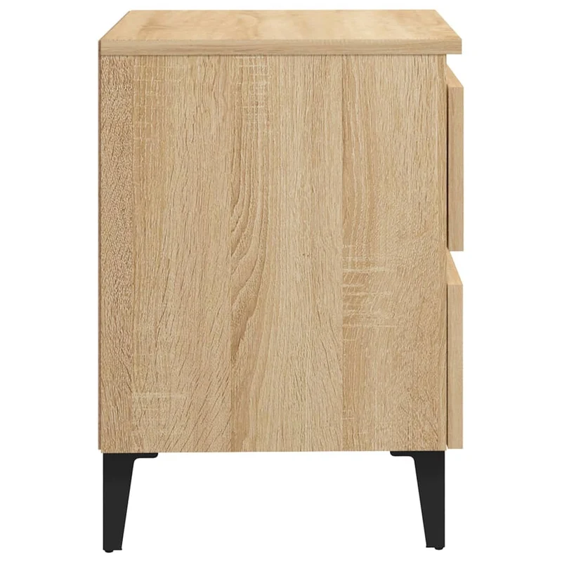 Table de chevet avec deux tiroirs 40 x 35 x 50 cm bois d'ingénierie couleur chêne DEC033834