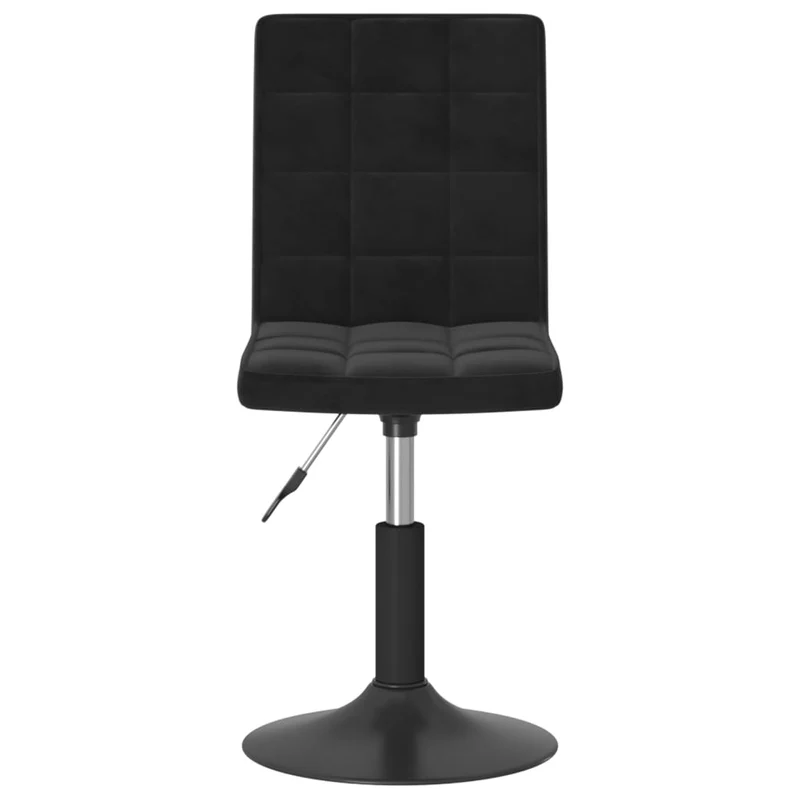 Lot de 4 chaises de salle à manger siège pivotant hauteur réglable en velours noir DEC025383