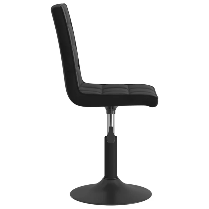 Lot de 4 chaises de salle à manger siège pivotant hauteur réglable en velours noir DEC025383