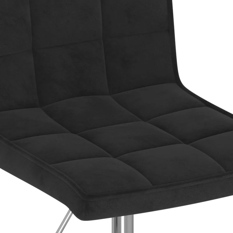 Lot de 4 chaises de salle à manger siège pivotant hauteur réglable en velours noir DEC025383