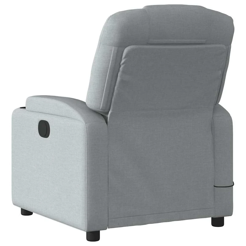 Fauteuil de relaxation TV fonction massage inclinable électrique 6 points de massage en tissu gris clair DEC027156