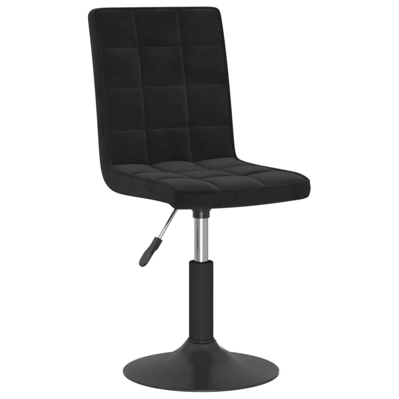 Lot de 2 chaises de salle à manger siège pivotant hauteur réglable en velours noir DEC025294