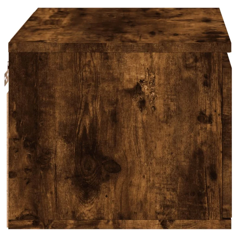 Lot de 2 tables de chevet murales avec lumières LED 50 x 36 x 30 cm en bois d'ingénierie marron DEC036131