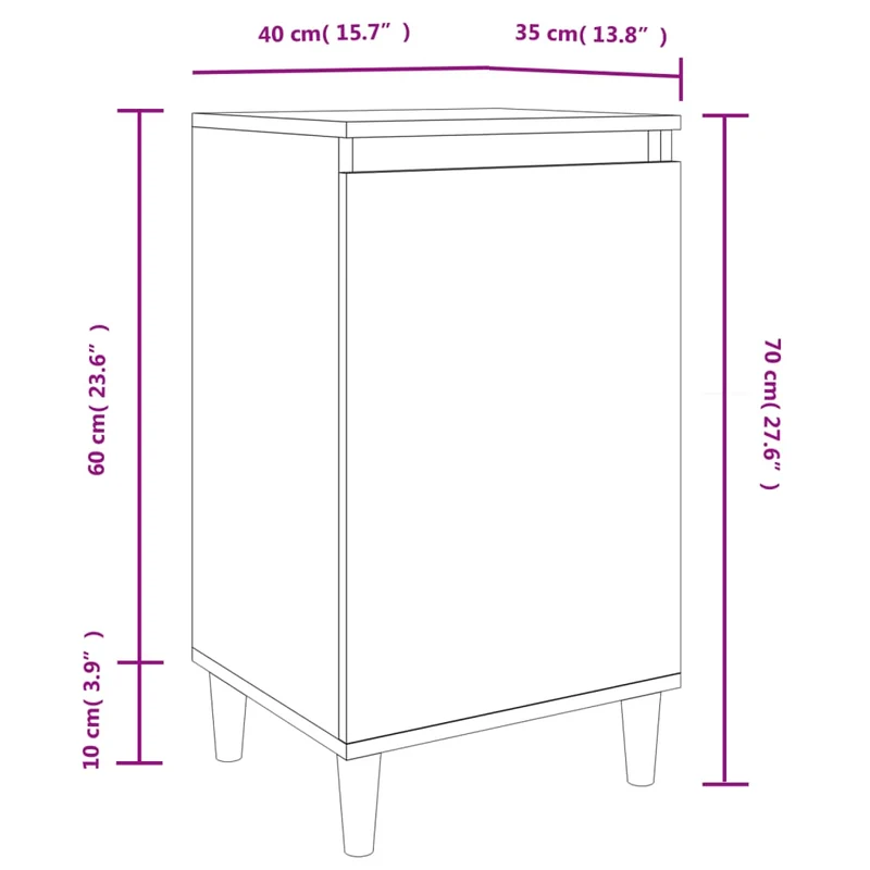 Lot de 2 tables de chevet avec étagères 40 x 35 x 70cm bois d'ingénierie marron DEC035845