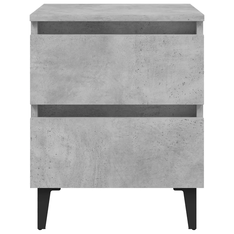Table de chevet avec deux tiroirs 40 x 35 x 50 cm bois d'ingénierie gris DEC033997