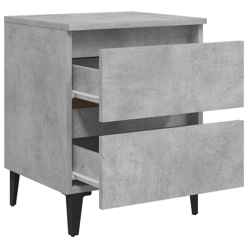 Table de chevet avec deux tiroirs 40 x 35 x 50 cm bois d'ingénierie gris DEC033997