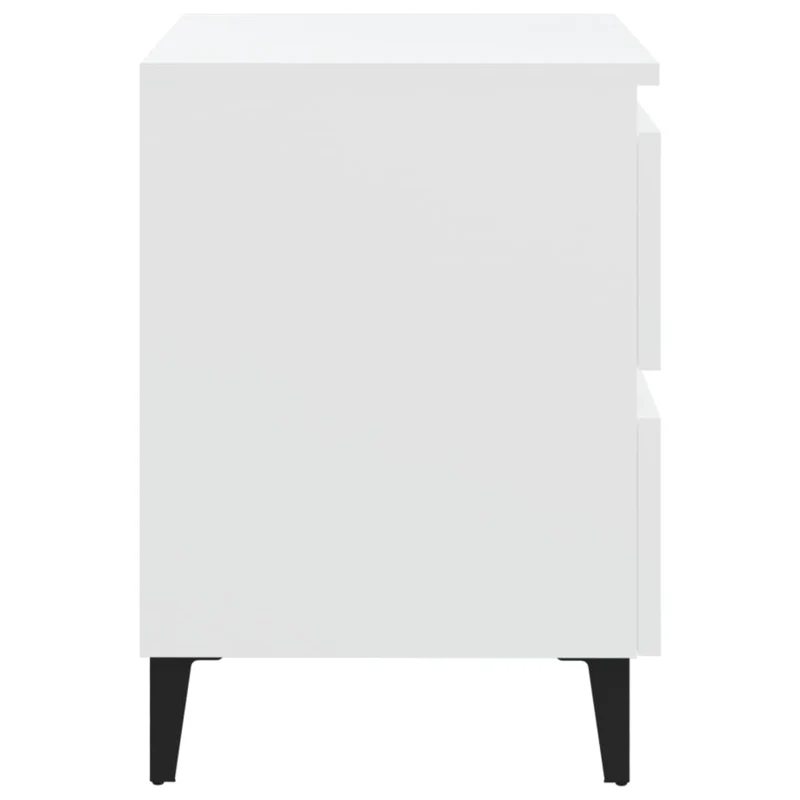 Table de chevet avec deux tiroirs 40 x 35 x 50 cm bois d’ingénierie blanc DEC033366
