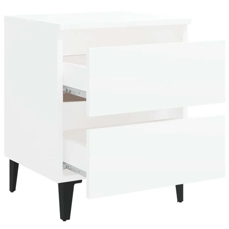 Table de chevet avec deux tiroirs 40 x 35 x 50 cm bois d’ingénierie blanc DEC033366