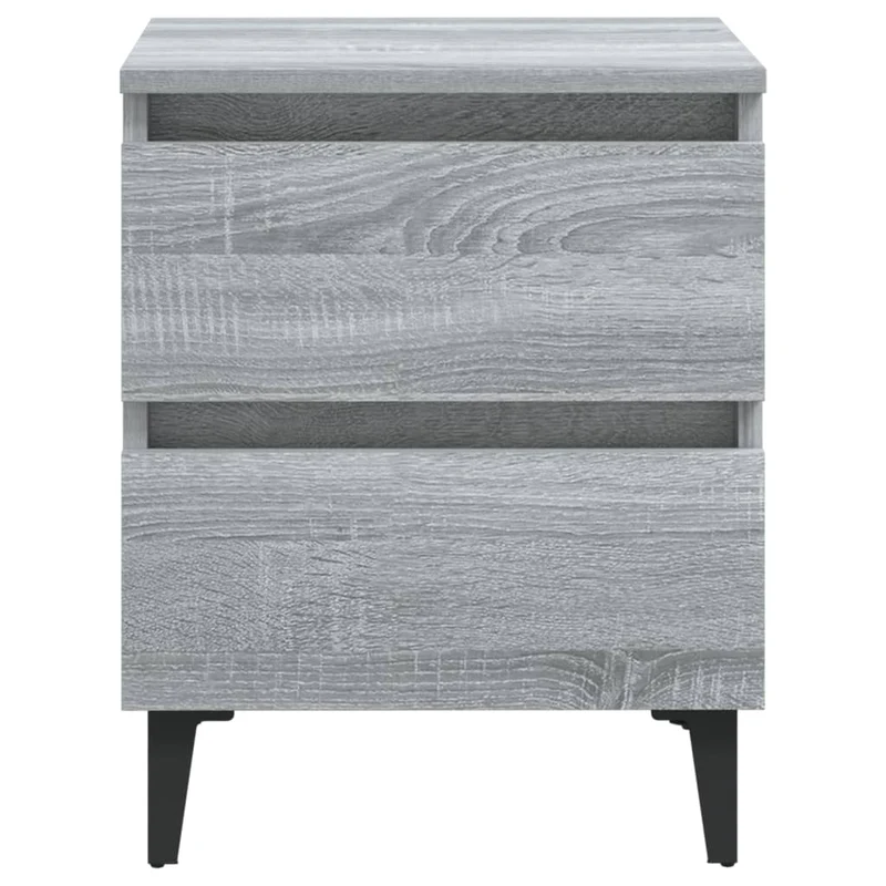 Table de chevet avec deux tiroirs 40 x 35 x 50 cm bois d'ingénierie gris DEC033256