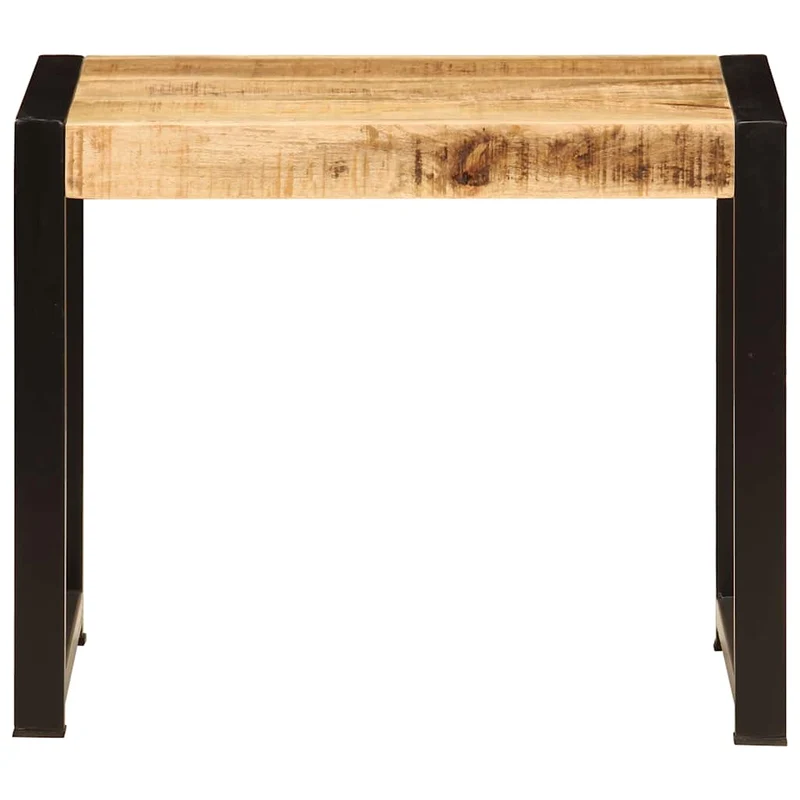 Lot de 3 tables d'appoint gigognes en bois solide de manguier et acier noir DEC032711