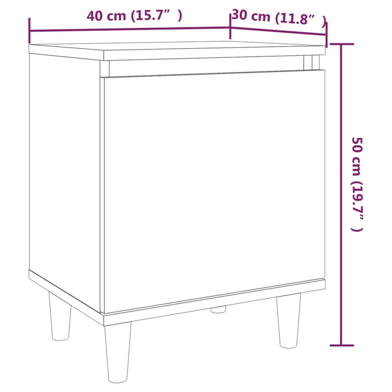 Lot de 2 tables de chevet compartiment avec porte 40 x 30 x 50 cm bois d'ingénierie marron DEC036179