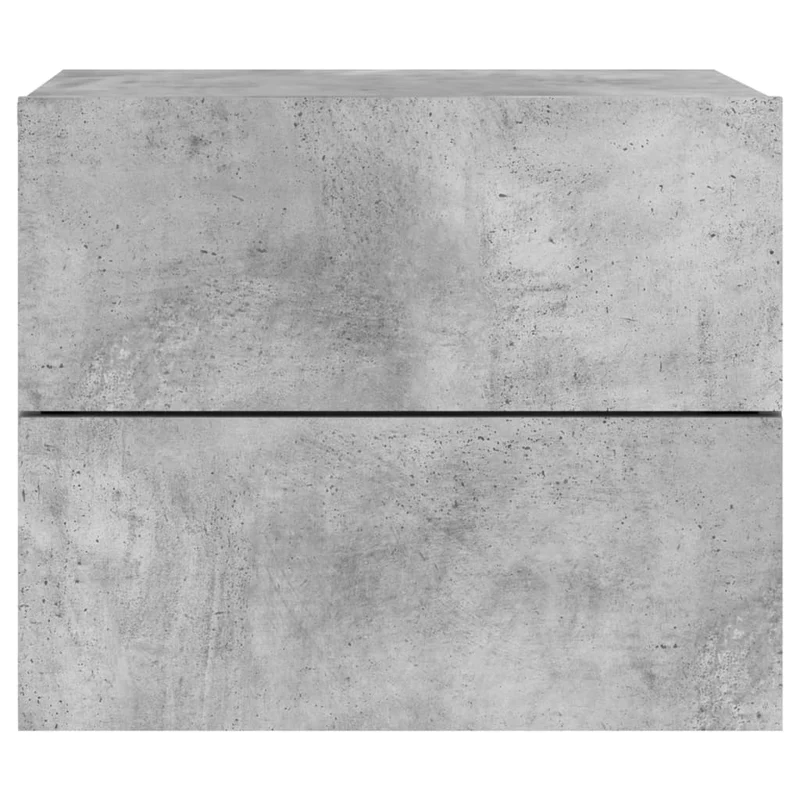 Tables de chevet murales avec lumières LED et tiroirs 50 x 39 x 41 cm bois d'ingénierie gris DEC036159