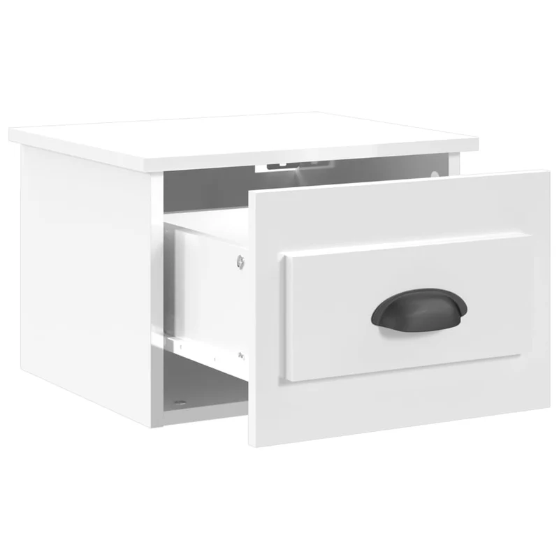 Lot de 2 tables de chevet murales avec tiroir 41,5 x 36 x 28 cm bois d'ingénierie blanc DEC036031