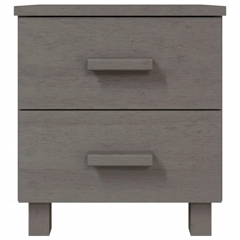 Lot de 2 tables de chevet avec tiroirs 40 x 35 x 44,5cm bois massif gris DEC036008