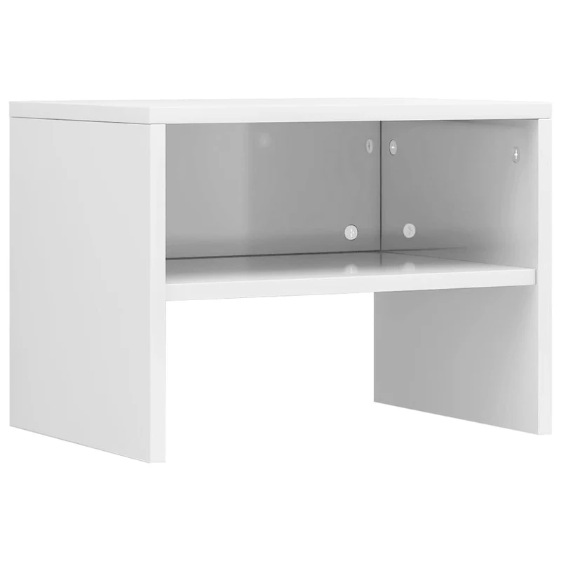 Lot de 2 tables de chevet avec compartiment ouvert 40 x 30 x 30cm bois ingénierie blanc DEC035784