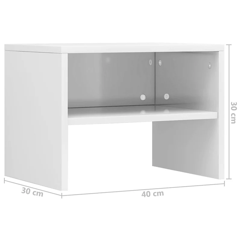 Lot de 2 tables de chevet avec compartiment ouvert 40 x 30 x 30cm bois ingénierie blanc DEC035784