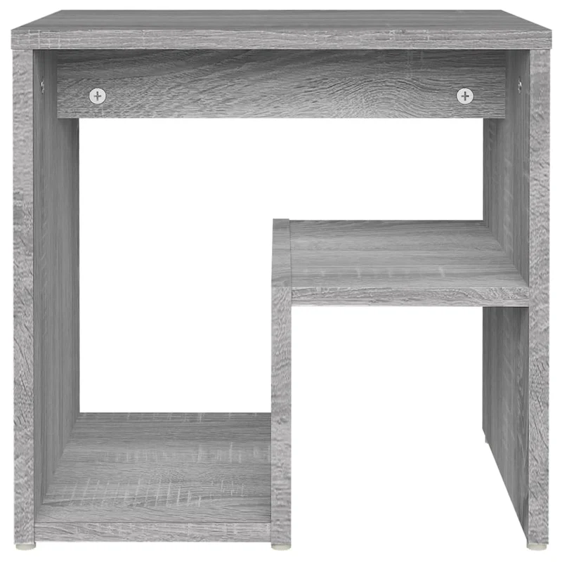 Lot de 2 tables de chevet avec étagère 40 x 30 x 40 cm bois ingénierie gris DEC035663