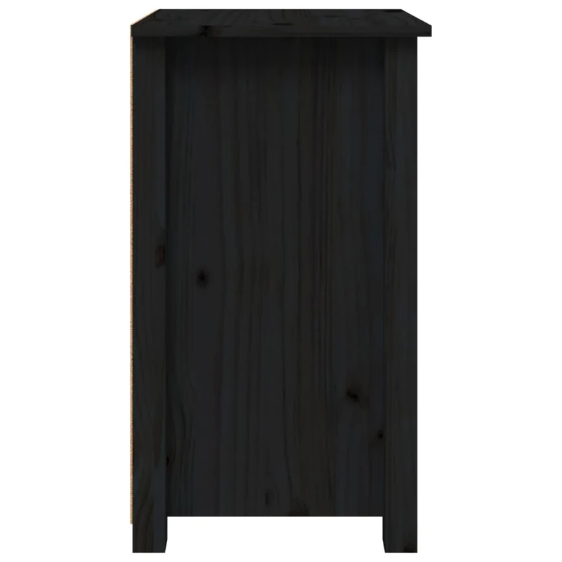 Lot de 2 tables de chevet avec tiroirs 40 x 35 x 61,5 cm bois de pin massif noir DEC035559