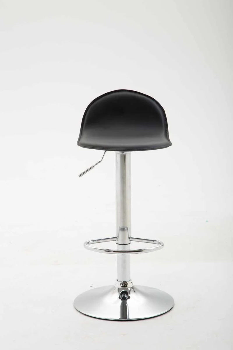 Tabouret de bar avec repose-pied design moderne synthétique noir et métal chromé 10_0001018