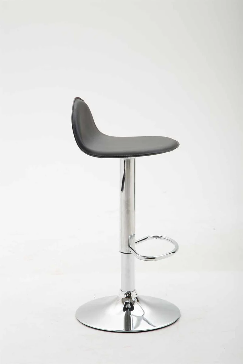 Tabouret de bar avec repose-pied design moderne synthétique noir et métal chromé 10_0001018