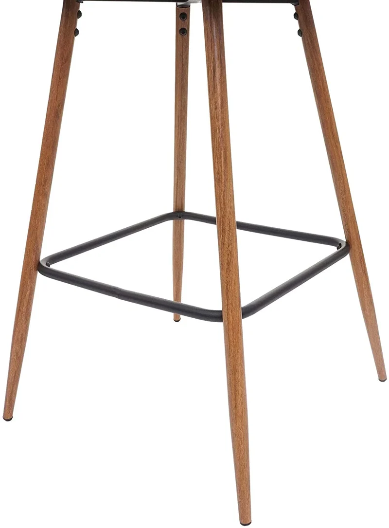 Lot de 2 tabourets de bar en tissu velours gris anthracite avec repose-pieds TDB04067