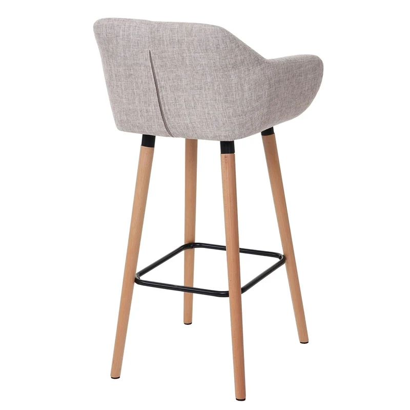 Lot de 2 tabourets de bar avec repose-pieds style scandinave en tissu TDB04029