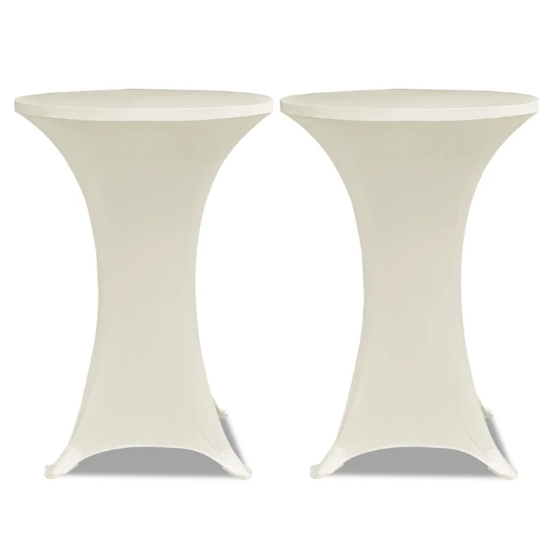 Housse de table 60 cm crème extensible 2 pcs DEC022498