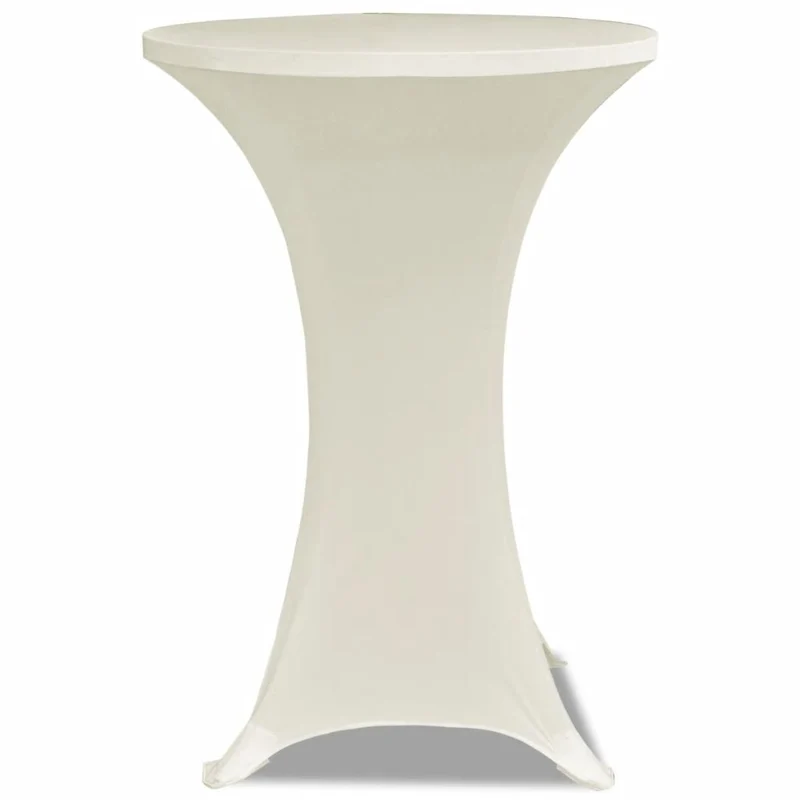 Housse de table 60 cm crème extensible 2 pcs DEC022498