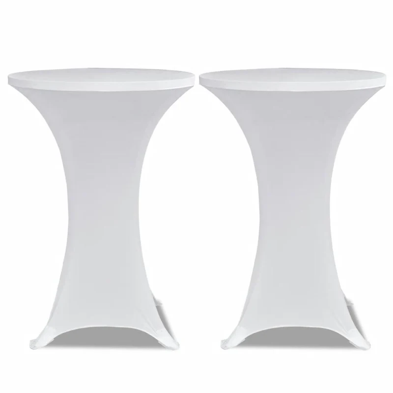 Housses élastiques de table Ø 60 cm Blanc 2 pièces DEC022492