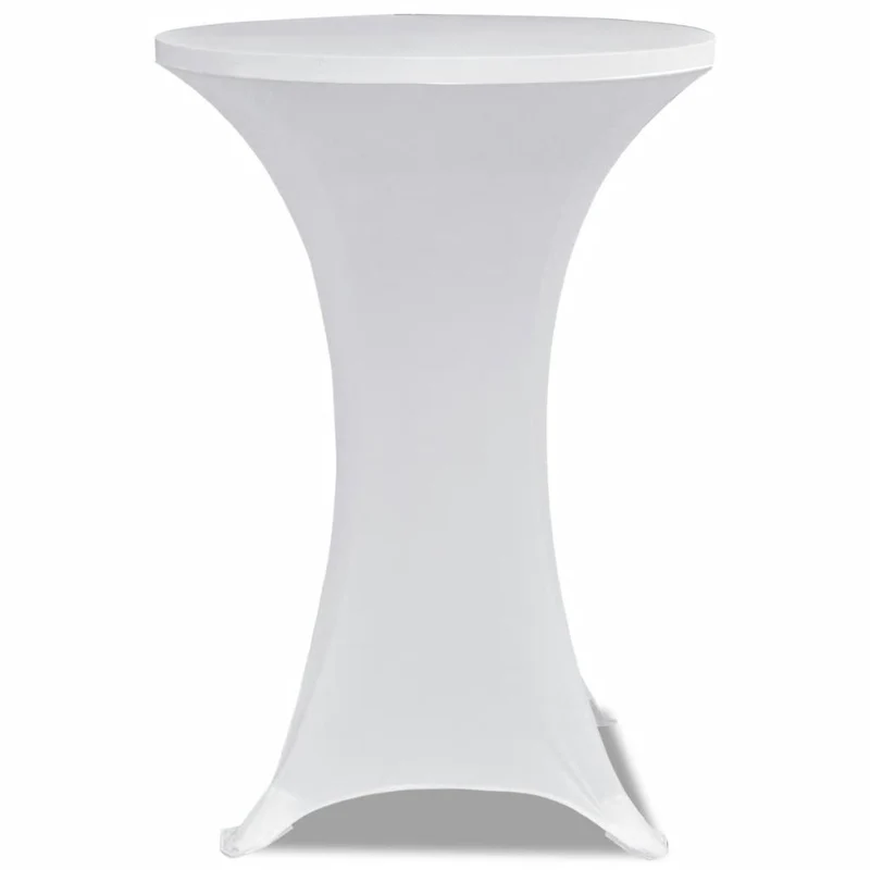 Housses élastiques de table Ø 60 cm Blanc 2 pièces DEC022492