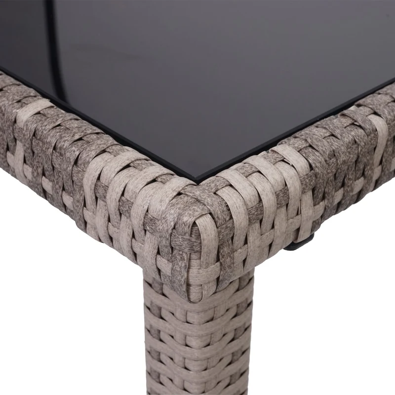 Table de jardin balcon 120x75cm en polyrotin gris-brun 04_0005085