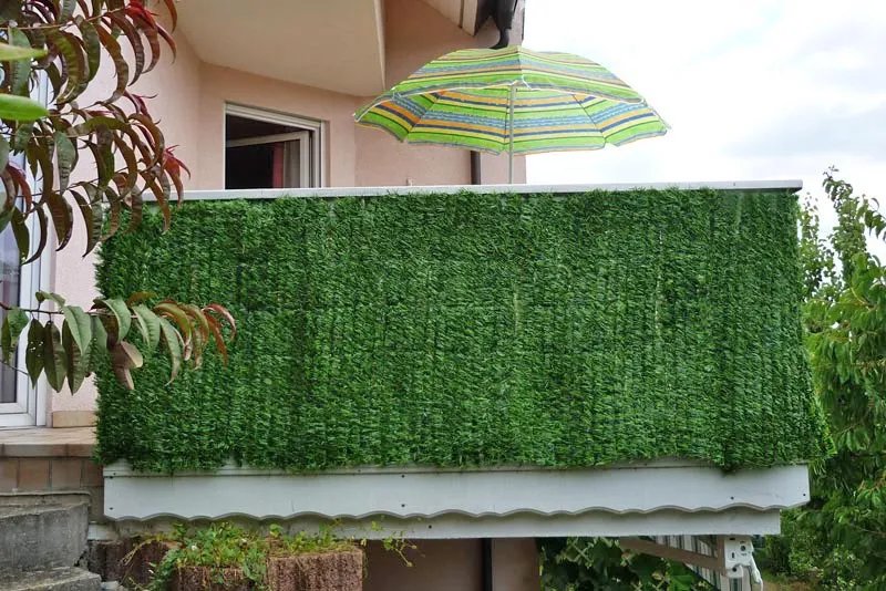 Brise-vue pour balcon revêtement de protection contre le vent pour balcon clôture de terrasse 500x100cm haie en hêtre 04_0001079