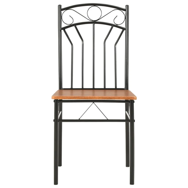 Lot de 2 chaises de salle à manger cuisine design classique marron MDF CDS020701